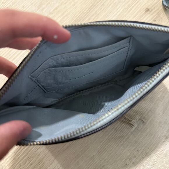 COACH Small Wristlet With Lacquer Rivets Blue Zip Pouch Wallet Wristlet - Picture 2 of 5